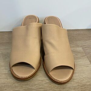 Nude Heeled Slide Sandals by Chinese Laundry